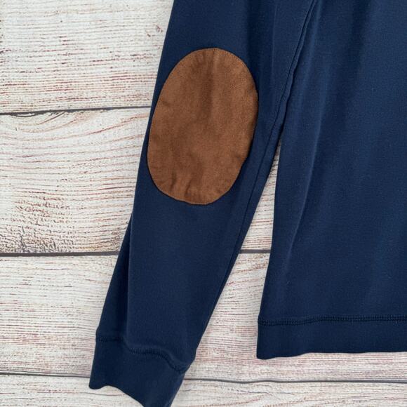 Lauren Ralph Lauren Shirt Womens XL Navy Blue Faux Suede Patches Shoulder Zip - Picture 5 of 10